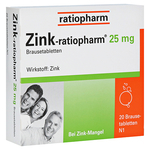 Zink-ratiopharm 25mg – PZN 813252