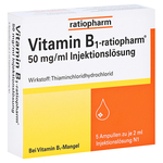 Vitamin B1-ratiopharm 50mg/ml Injektionslösung – PZN 4908021