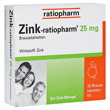 Zink-ratiopharm 25mg – PZN 813252 – PZN 813252