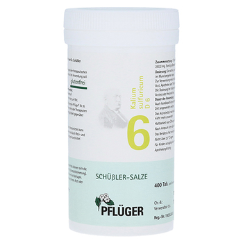 BIOCHEMIE Pflüger 6 Kalium sulfuricum D 6 Tabl. – PZN 6319292 – PZN 6319292