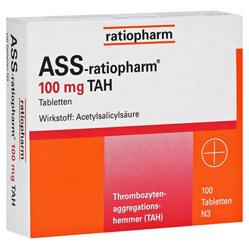 ASS-ratiopharm 100mg TAH – PZN 1343682 – PZN 1343682