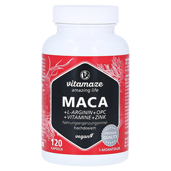 MACA 10:1 hochdosiert+L-Arginin+OPC+Vit.vegan Kps. – PZN 13815330 – PZN 13815330