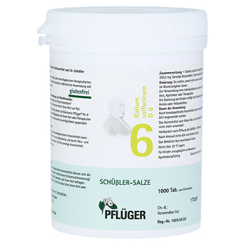 BIOCHEMIE Pflüger 6 Kalium sulfuricum D 6 Tabl. – PZN 6319300 – PZN 6319300