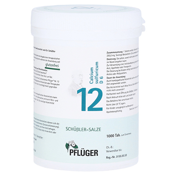 BIOCHEMIE Pflüger 12 Calcium sulfuricum D 6 Tabl. – PZN 6321165 – PZN 6321165