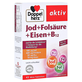 DOPPELHERZ Jod+Folsäure+Eisen+B12 Tabletten – PZN 16487984 – PZN 16487984