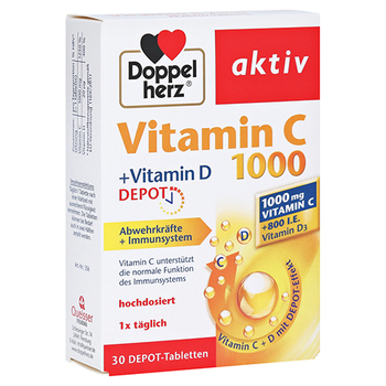 DOPPELHERZ Vitamin C 1000+Vitamin D Depot aktiv – PZN 13417285 – PZN 13417285