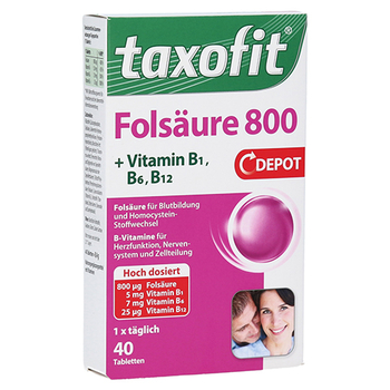 Taxofit Folsäure 800 Depot Tabletten – PZN 12550705 – PZN 12550705