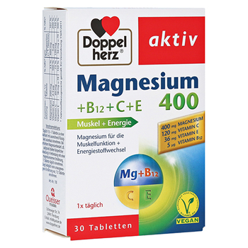 Doppelherz aktiv Magnesium 400 + B12 + C + E – PZN 11100302 – PZN 11100302