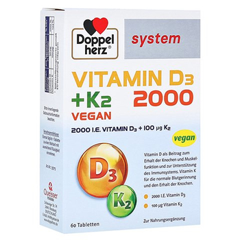 Doppelherz Vitamin D3 2000+K2 System Tabletten – PZN 14063814 – PZN 14063814