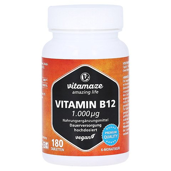 VITAMIN B12 1.000 µg hochdosiert vegan Tabletten – PZN 12580592 – PZN 12580592