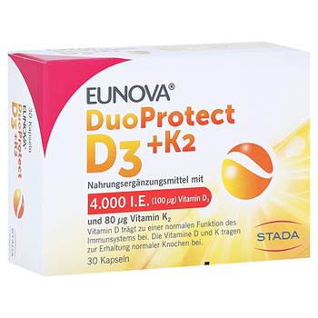 Eunova Duoprotect D3+k2 4000 I.E./80 µg Kapseln – PZN 14133555 – PZN 14133555