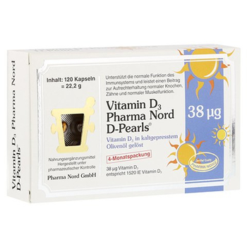 VITAMIN D3 PHARMA Nord D-Pearls 38 µg Kapseln – PZN 12511473 – PZN 12511473