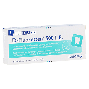 D-Fluoretten 500 I.E. Tabl.z.Herst.e.Lsg.z.Einnehmen – PZN 1610120 – PZN 1610120