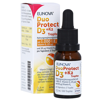 Eunova Duoprotect D3+k2 1000 I.E./50 µg Tropfen – PZN 14133578 – PZN 14133578