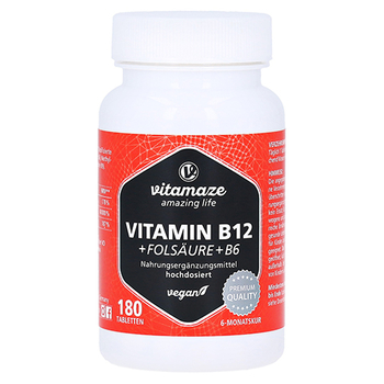 VITAMIN B12 1.000 µg hochdos.+B9+B6 vegan Tabl. – PZN 13834758 – PZN 13834758